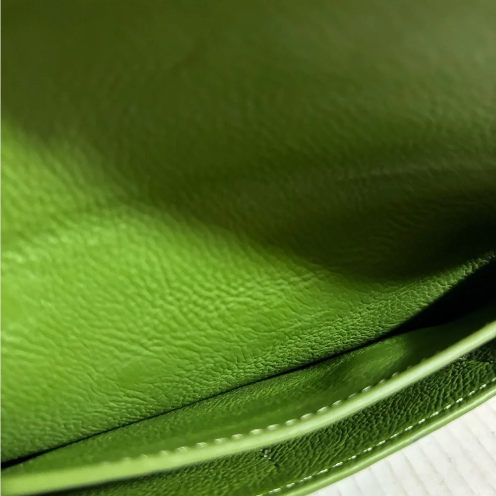 Handmade Vibrant Green Leather Wallet Set